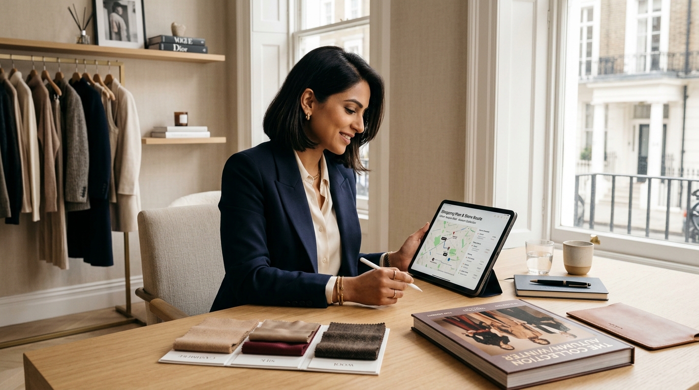 Personal shopper planning store visits and confirming feasibility