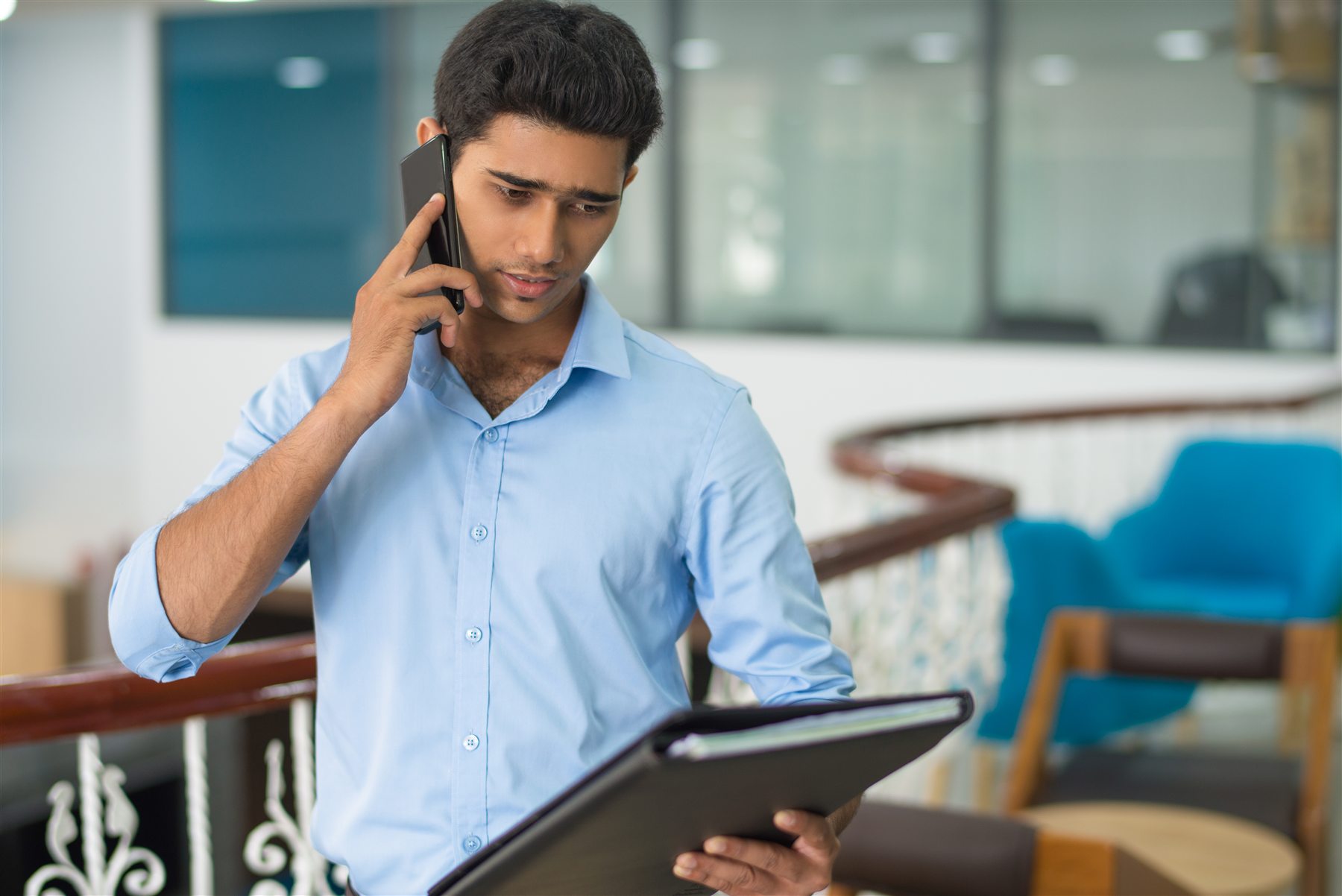 A personal assistant coordinating a request by phone