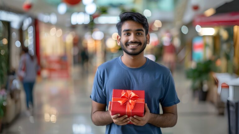 A curated gift being prepared for delivery